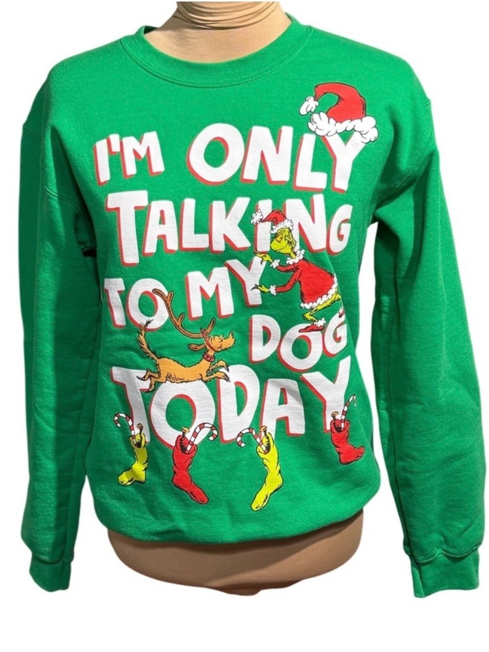 Dr Seuss The Grinch Max the Dog Crewneck Sweatshirt Christmas in July Small